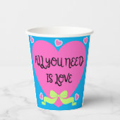 All You Need Is Love – Valentine Heart Design 紙コップ (正面)