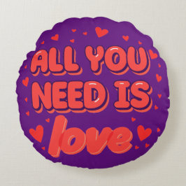 "All You Need is Love" valentine's day desing ラウンドクッション