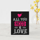 All You Need Is Love Valentines Day For Him Her  カード (黄色い花)