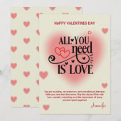 All You Need Is Love Valentines Day Heart  シーズンカード (正面/裏面)