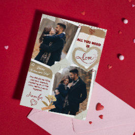 All You Need Is Love Valentines Day Photo Heart  シーズンカード