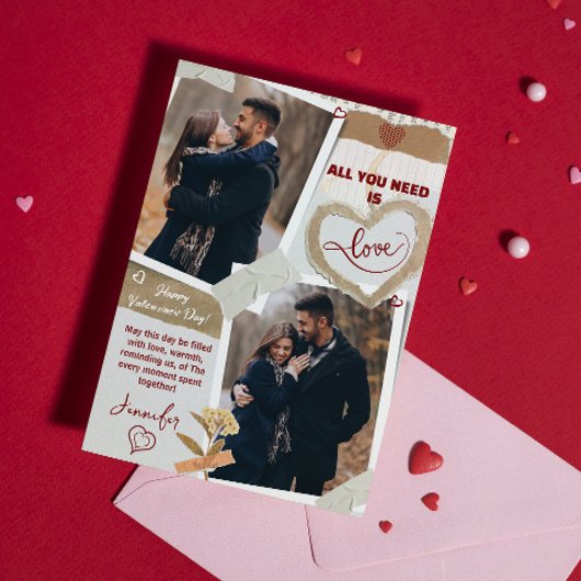 All You Need Is Love Valentines Day Photo Heart  シーズンカード