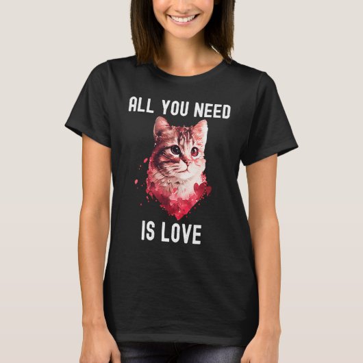 All you need is love with heart Animal Valentine's Tシャツ (正面)