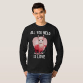 All you need is love with heart Llama Valentine's  Tシャツ (正面フル)