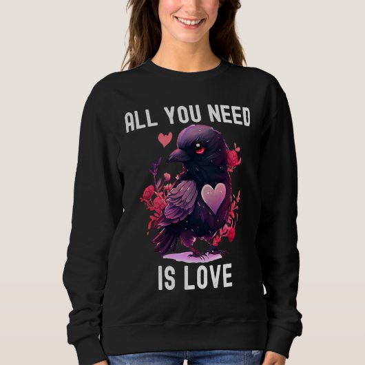 All you need is love with heart Valentine's Day スウェットシャツ (正面)
