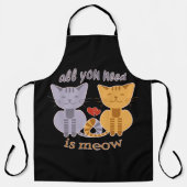 All you need is meow Valentine cats エプロン (正面)