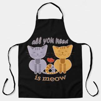 All you need is meow Valentine cats エプロン