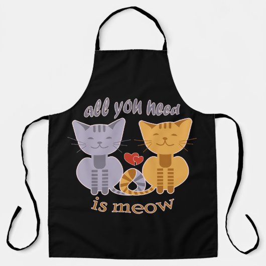 All you need is meow Valentine cats エプロン (正面)