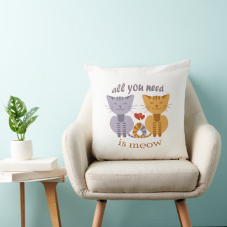 All you need is meow Valentine cats クッション