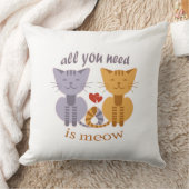 All you need is meow Valentine cats クッション (ブランケット)