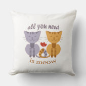 All you need is meow Valentine cats クッション (正面)