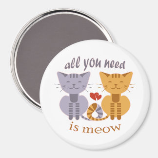 All you need is meow Valentine cats マグネット