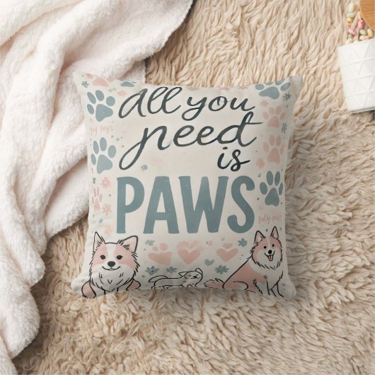 All You Need is Paws装飾用クッション クッション (ブランケット)