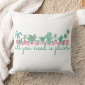 All You Need Is Plants 引用 ポエムスロー枕 クッション (ブランケット)