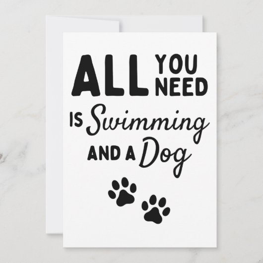 All you need is swimming and a dog カード (正面)