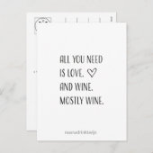 All you need is wine, grappige quote kaart シーズンポストカード (正面/裏面)