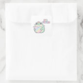 All Yours Frog Sticker Cute Frog Hugging Heart Kaw スクエアシール (バッグ)