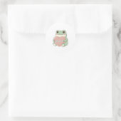 All Yours Frog Sticker Cute Frog Hugging Heart Kaw ラウンドシール (バッグ)