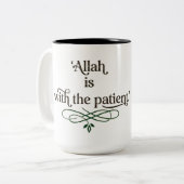 Allah Is With the Patient Minimal Islamic Mug ツートーンマグカップ (正面左)