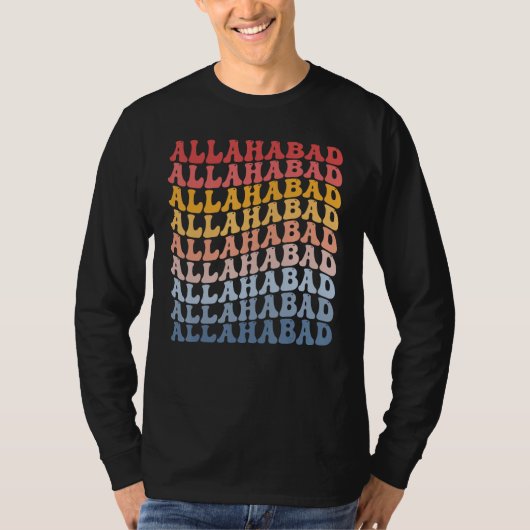 Allahabad City Groovy Retro Tシャツ (正面)