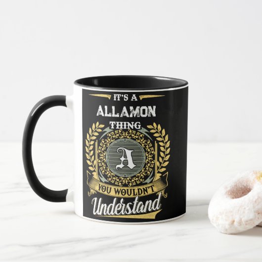 ALLAMONのものだからあなたにはわからない マグカップ (ドーナツ)