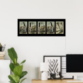 ALLANアルファベットレター名アート ポスター (ホームオフィス)