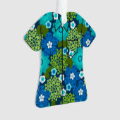 Allana Garden Hawaiian Floral Aloha Shirt- Blue オーナメント (正面)