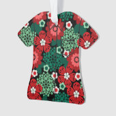 Allana Garden Hawaiian Floral Aloha Shirt- Red オーナメント (正面)