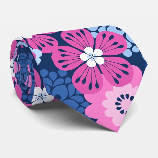 Allana Garden Hawaiian Graphical Bold Floral ネクタイ (ロール)