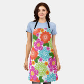 Allana Garden Hawaiian Graphical Floral - Brights エプロン (着用した状態)
