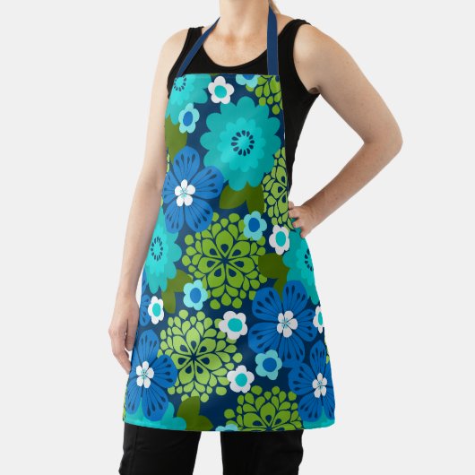 Allana Garden Hawaiian Graphical Floral - Cool エプロン (インサイチュ)