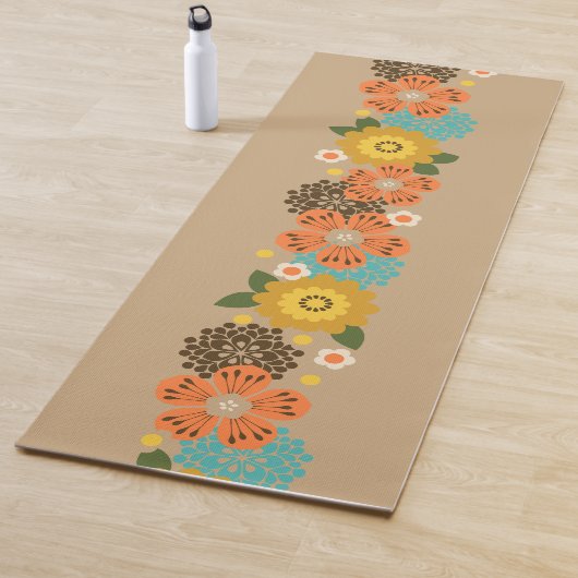 Allana Garden Hawaiian Graphical Floral - Tan ヨガマット (インサイチュ)
