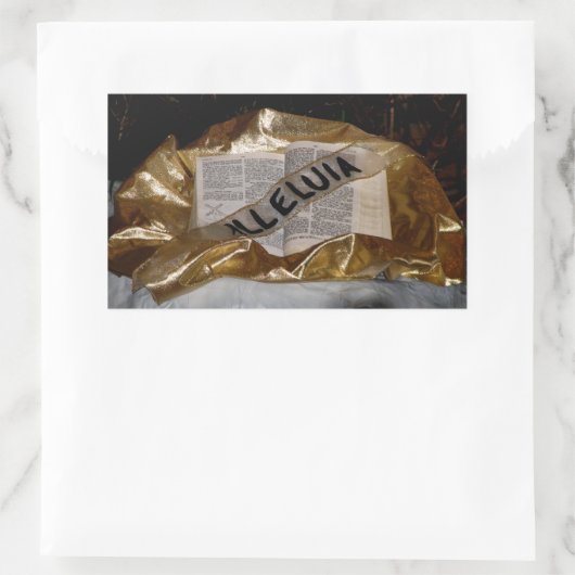 Alleluia (Bible & Sash) 長方形シール (バッグ)