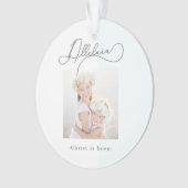 Alleluia Christが写真生まれのエレガントクリスマス オーナメント (正面)