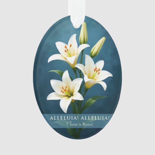 Alleluia Christ Is Risen Easter Faith Gift オーナメント (正面)
