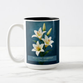 Alleluia Christ Is Risen Easter Faith Gift ツートーンマグカップ