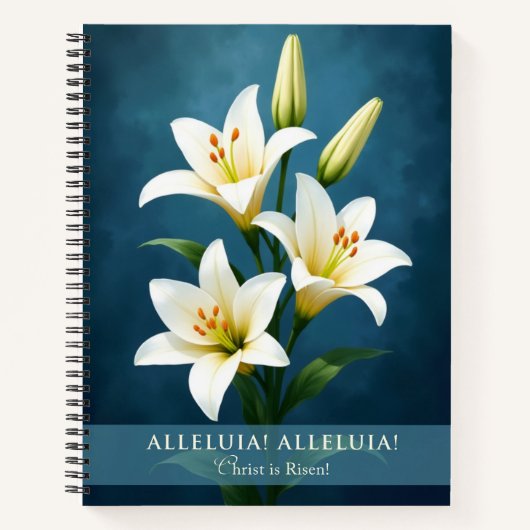 Alleluia Christ Is Risen Easter Faith Gift ノートブック (正面)