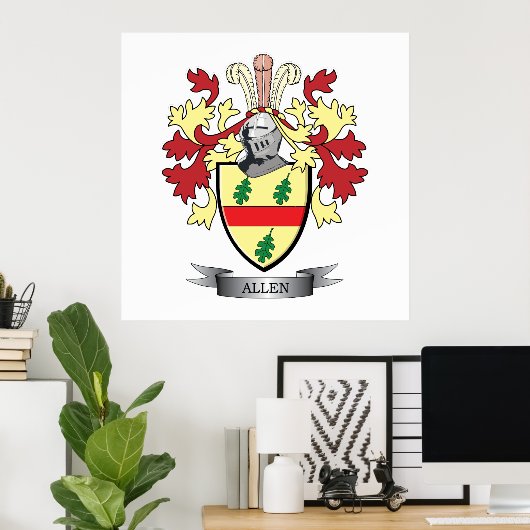 Allen Coat of Arms ポスター (ホームオフィス)