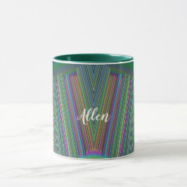 ALLEN ~ GLOSSY 3D Glossy Pink Green Blue ~ Mug マグカップ