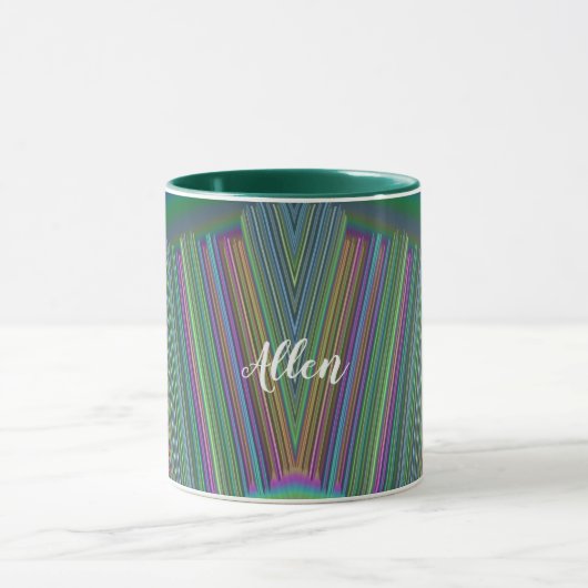 ALLEN ~ GLOSSY 3D Glossy Pink Green Blue ~ Mug マグカップ (中央)