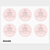 Allergy Alert Bakery Custom Logo Pink ラウンドシール (シート)
