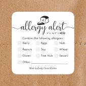 Allergy Alert Minimalist Bakery Bread スクエアシール