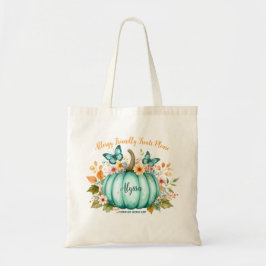 Allergy Alert Teal Pumpkin Flowers Butterfly Girl トートバッグ