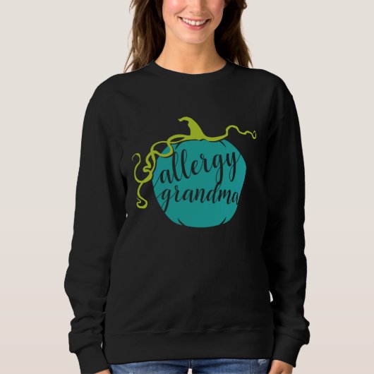 Allergy Grandma Teal Pumpkin Food Allergy Awarenes スウェットシャツ (正面)