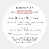 Allergy Legal License Bakery Home  ラウンドシール (正面)