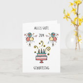 Alles Gute zum Geburtstag カード (黄色い花)