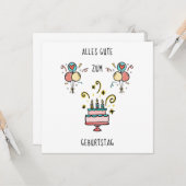 Alles Gute zum Geburtstag カード (正面/裏面インサイチュ)