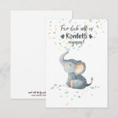 Alles Gute zum Geburtstag Elefant streut Konfetti (正面/裏面)