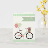 Alles Gute zum Geburtstag Fahrrad カード (黄色い花)