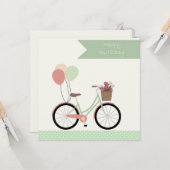 Alles Gute zum Geburtstag Fahrrad カード (正面/裏面インサイチュ)